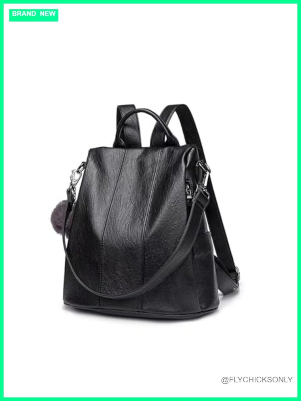 Vintage Faux Leather Anti-Theft Convertible Backpack Purse Travel